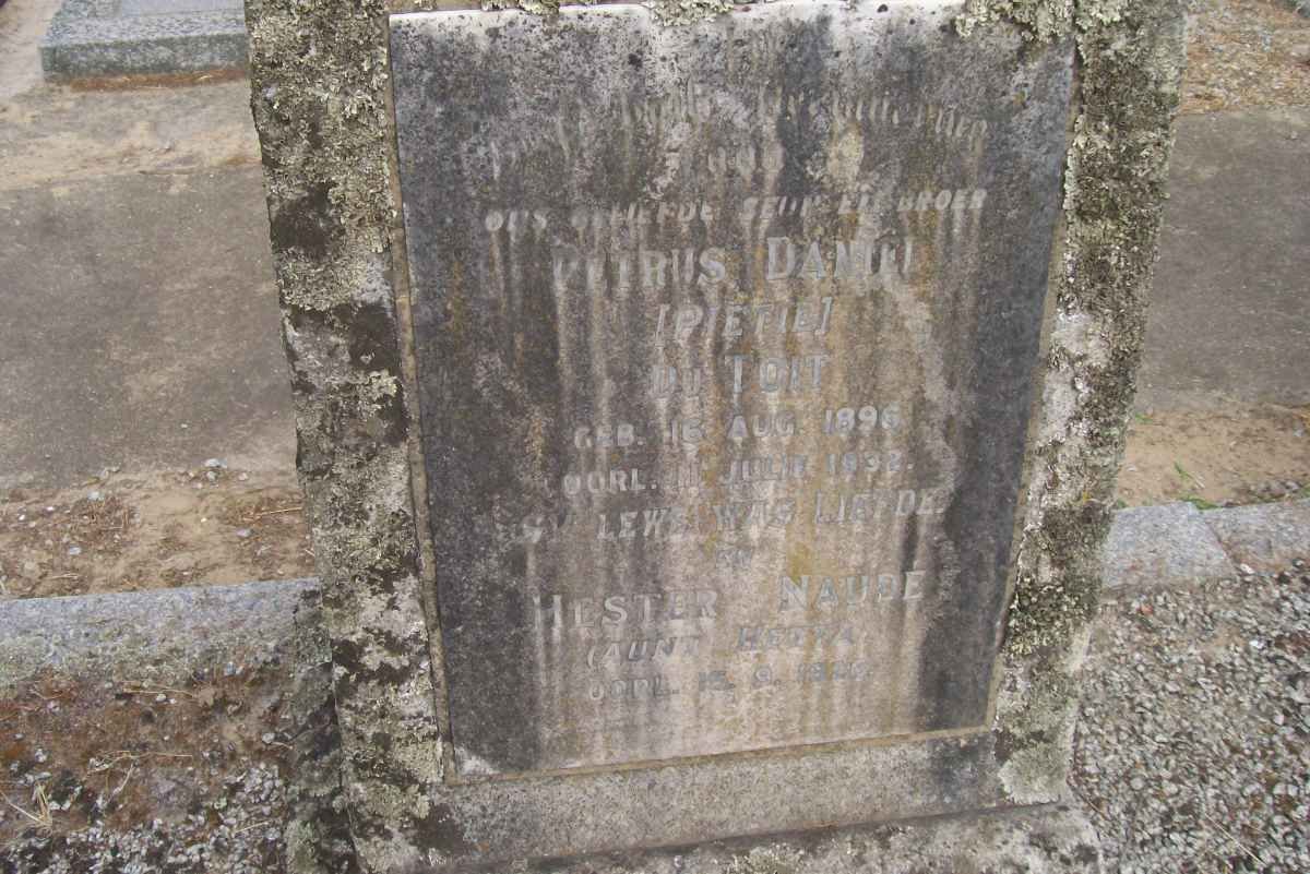 TOIT Petrus Daniel, du 1896-1932 &amp; Hester NAUDE ??-19??