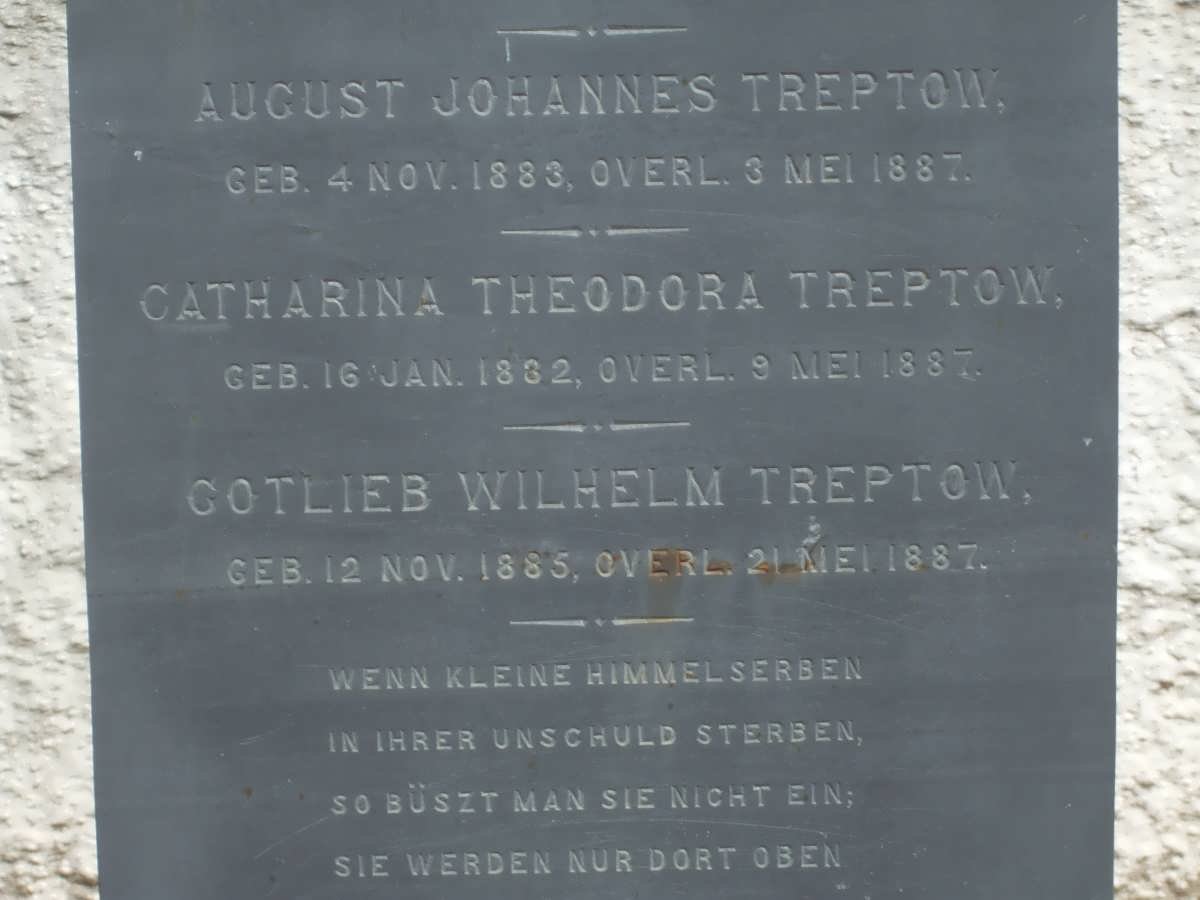 TREPTOW August Johannes 1883-1887 :: TREPTOW Catharina Theodora 1882-1887 :: TREPTOW Gotlieb Wilhelm 1885-1887
