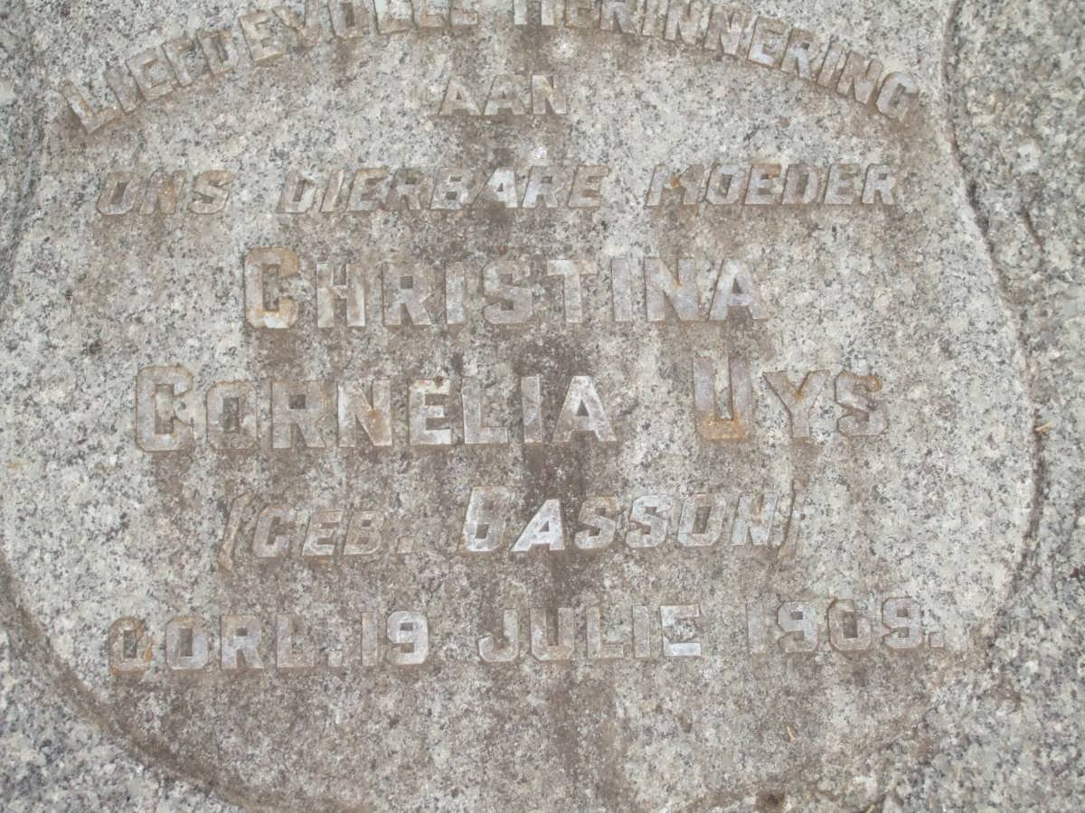 UYS Christina Cornelia nee BASSON -1909