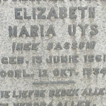 UYS Elizabeth Maria nee BASSON 1861-1934