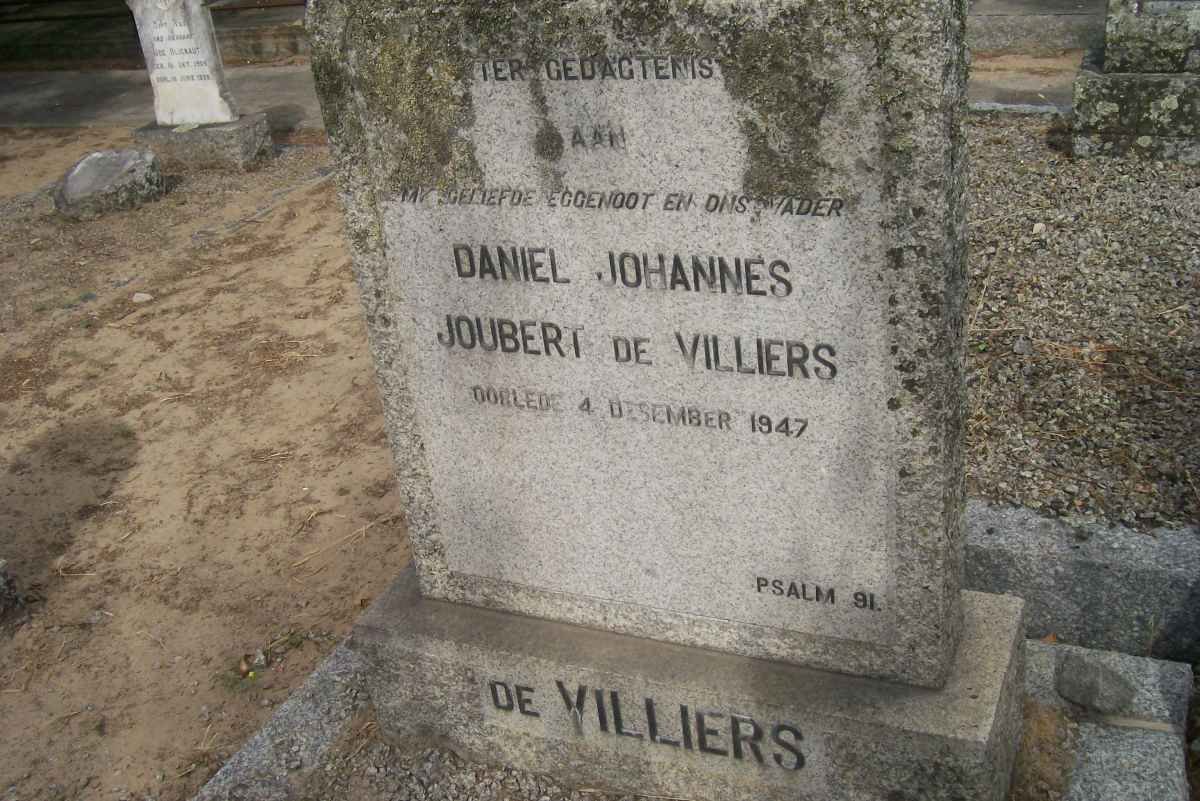 VILLIERS Daniel Johannes Joubert, de -1947