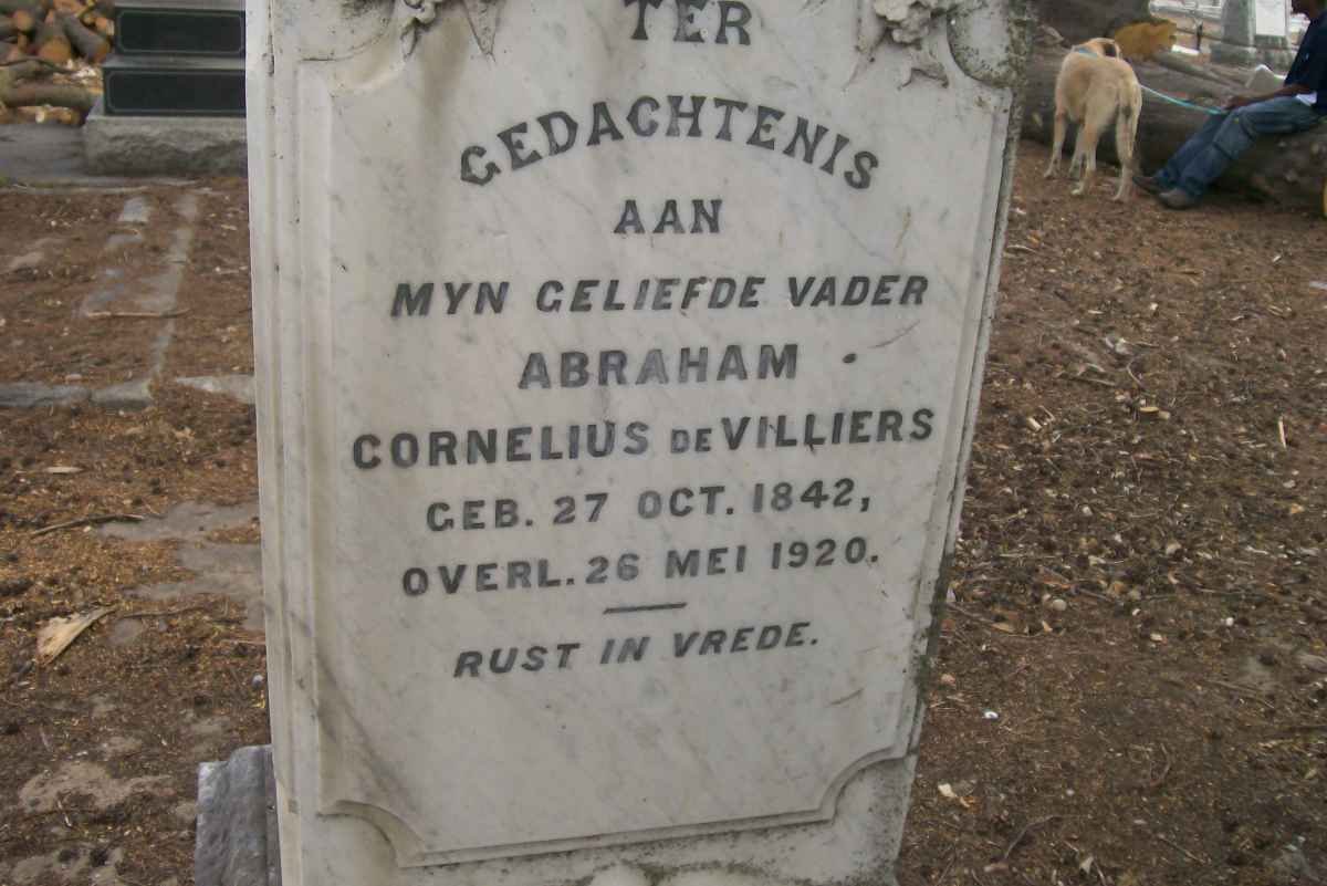 VILLIERS Abraham Cornelius, de 1842-1920