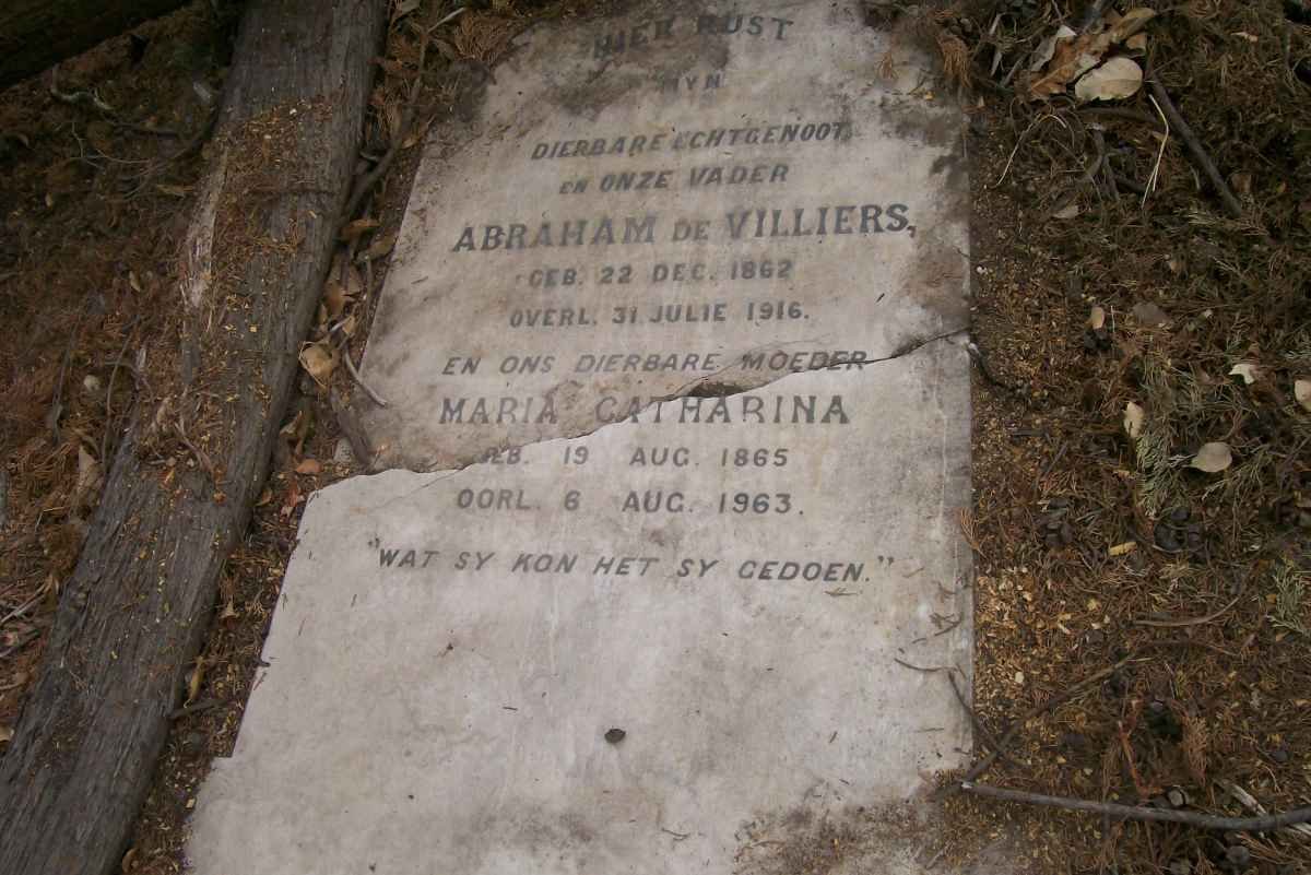 VILLIERS Abraham, de 1862-1916 &amp; Maria Catharina 1865-1963