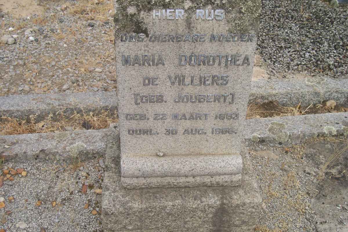 VILLIERS Maria Dorothea, de nee JOUBERT 1883-1966