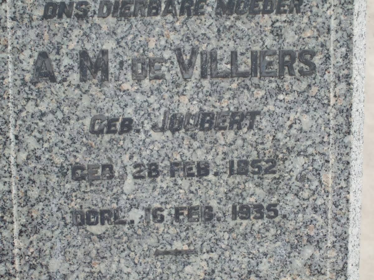 VILLIERS A.M., de nee JOUBERT 1852-1935