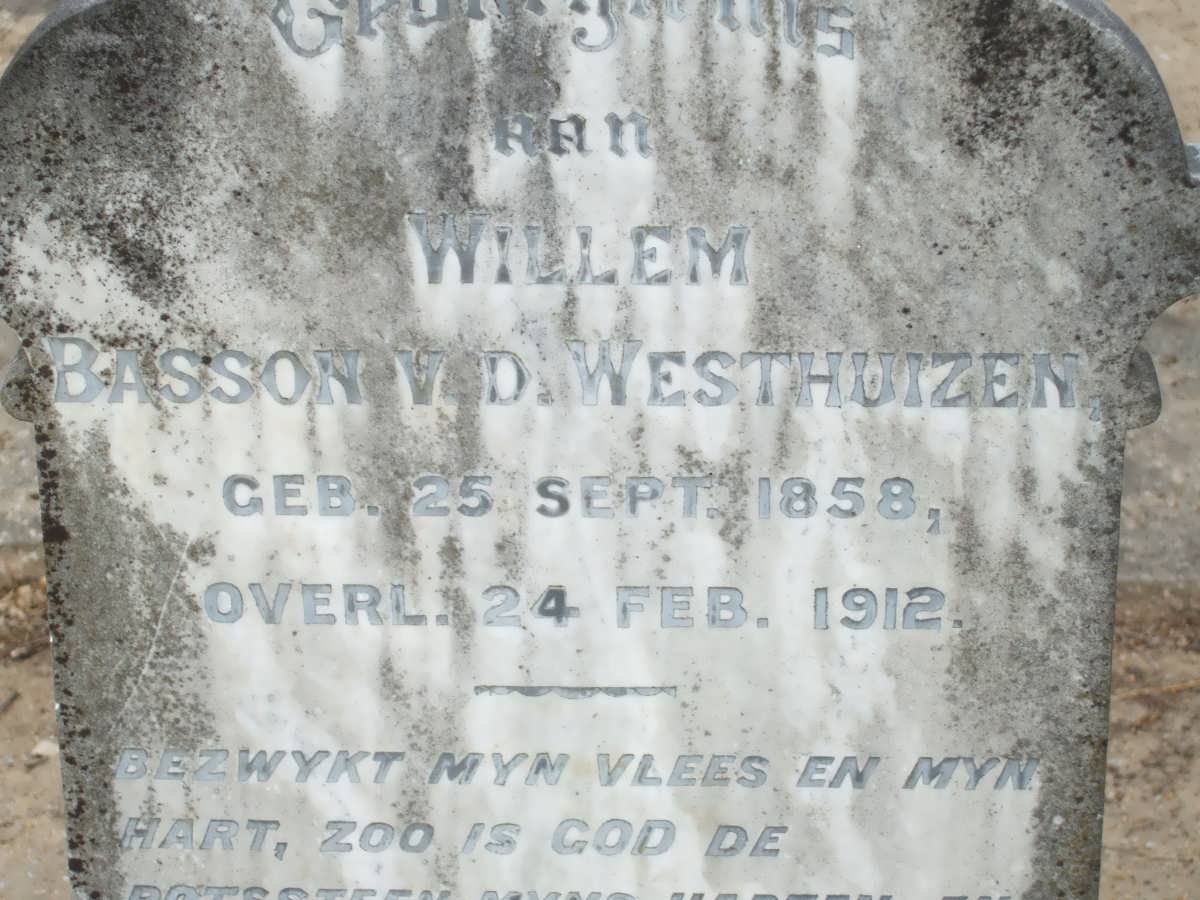 WESTHUIZEN Willem Basson, v.d. 1858-1912