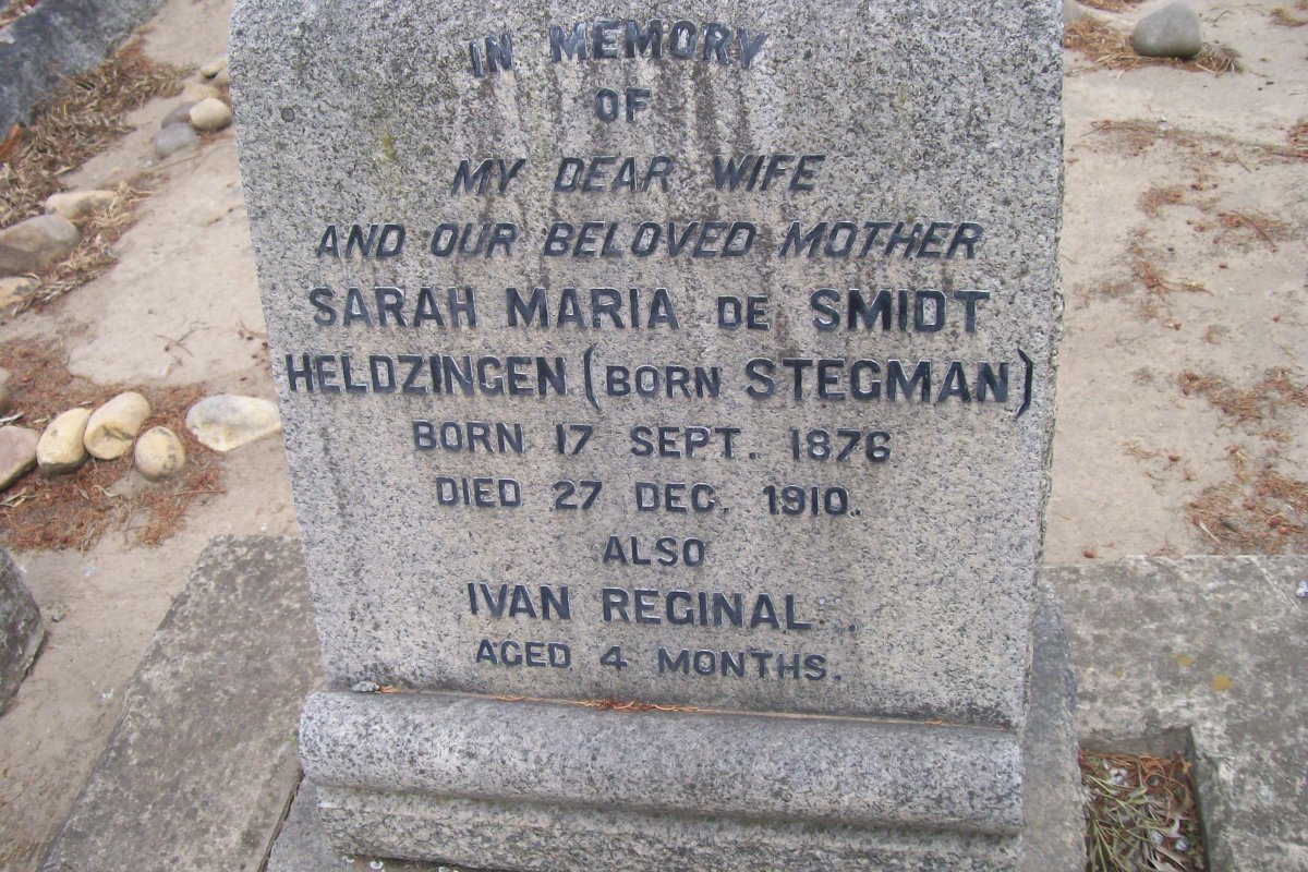 HELDZINGEN Sarah Maria de SMIDT nee STEGMAN 1876-1910