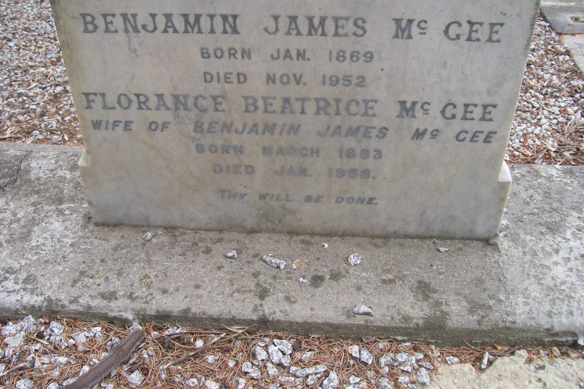 Mc GEE Florance Beatrice 1883-19?8