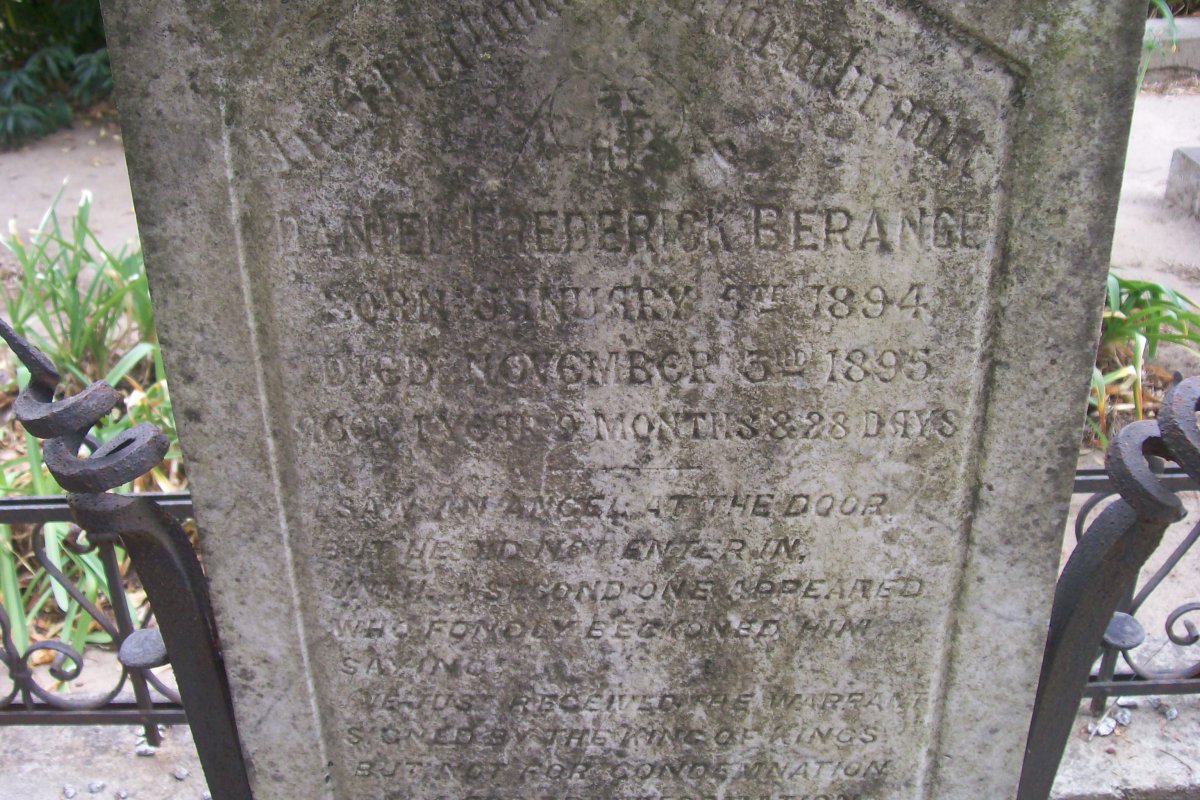 MATTHEYS Daniel Frederick Berange 1894-1895