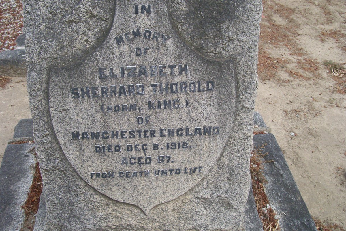 THOROLD Elizabeth Sherrard nee KING -1918