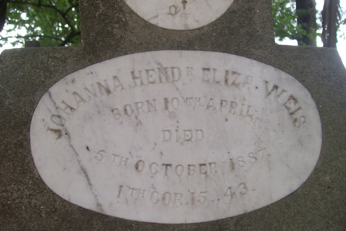 WEIS Johanna H.E. 1887-1887 