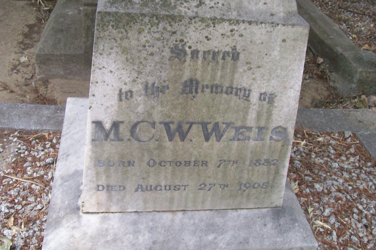 WEIS M.C.W. 1832-1905 