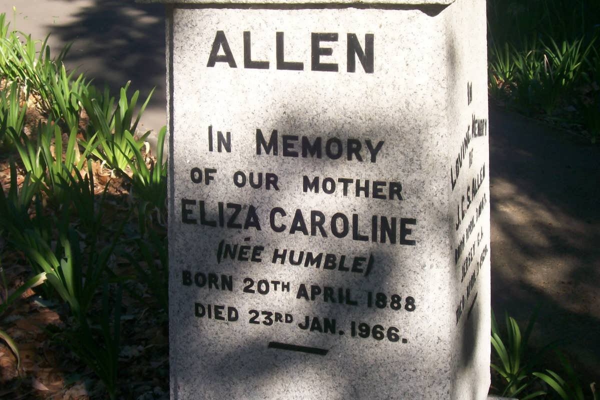 ALLEN Eliza Caroline nee HUMBLE 1888-1966