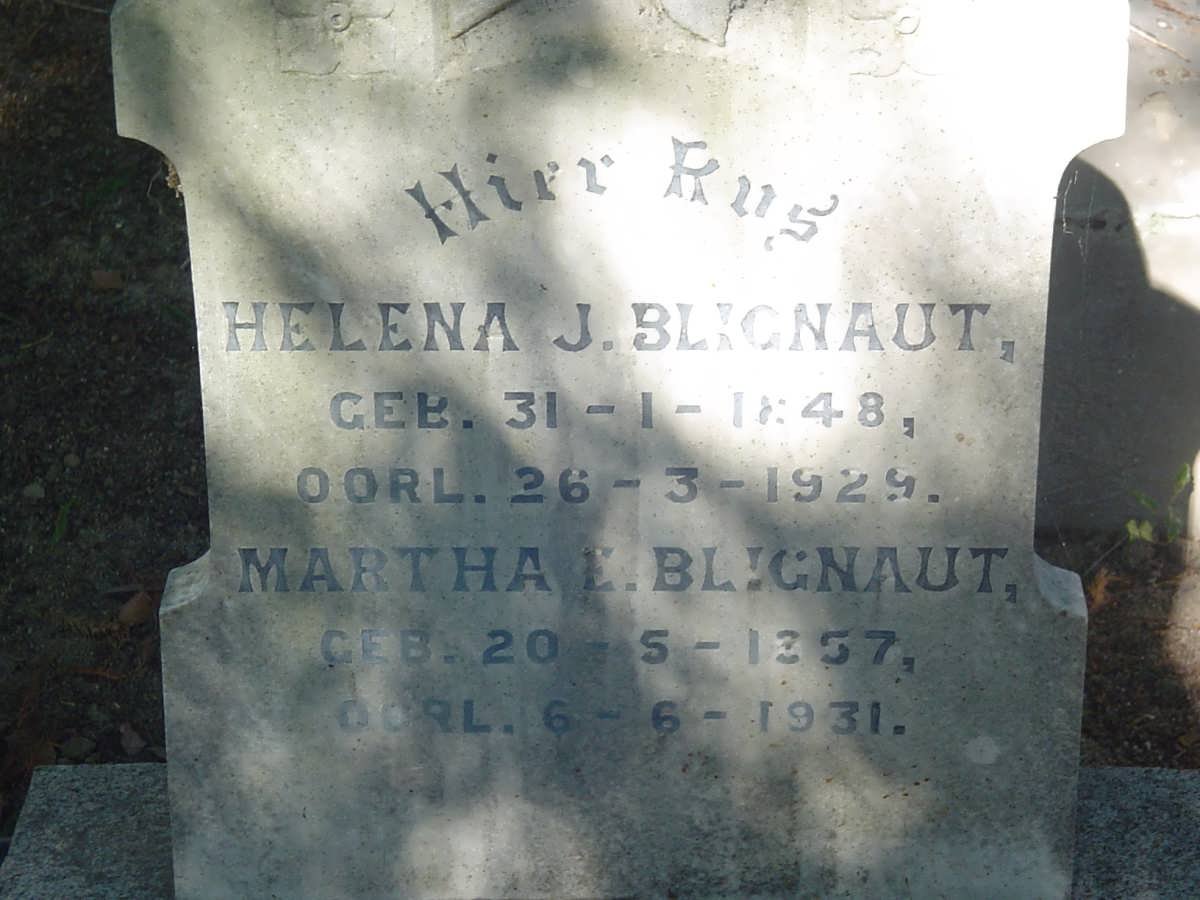 BLIGNAUT Helena J. 1848-1929 :: BLIGNAUT Martha E. 1857-1931