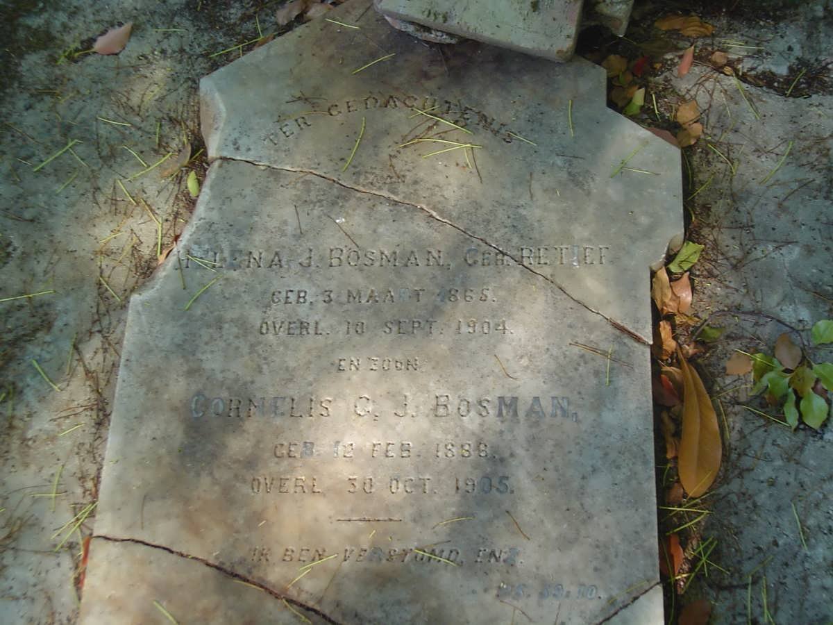 BOSMAN Cornelis G.J. 1836-1905 &amp; Helena J. RETIEF 1865-1904
