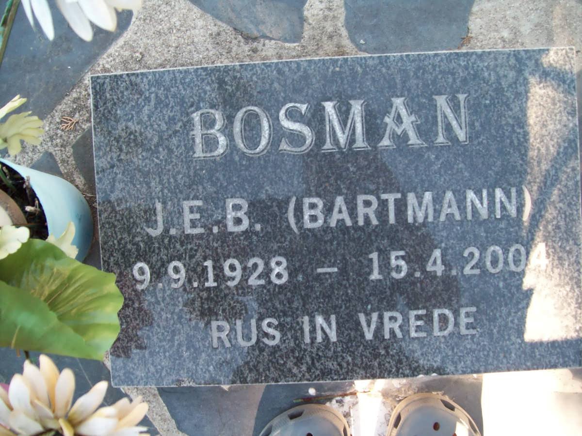 BOSMAN J.E.B. nee BARTMANN 1928-2004