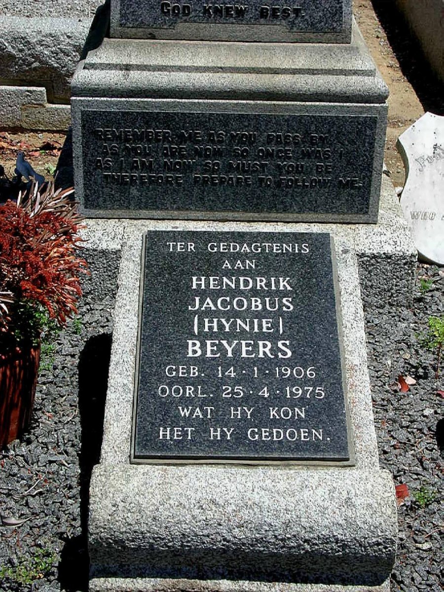 BEYERS Hendrik Jacobus 1906-1975