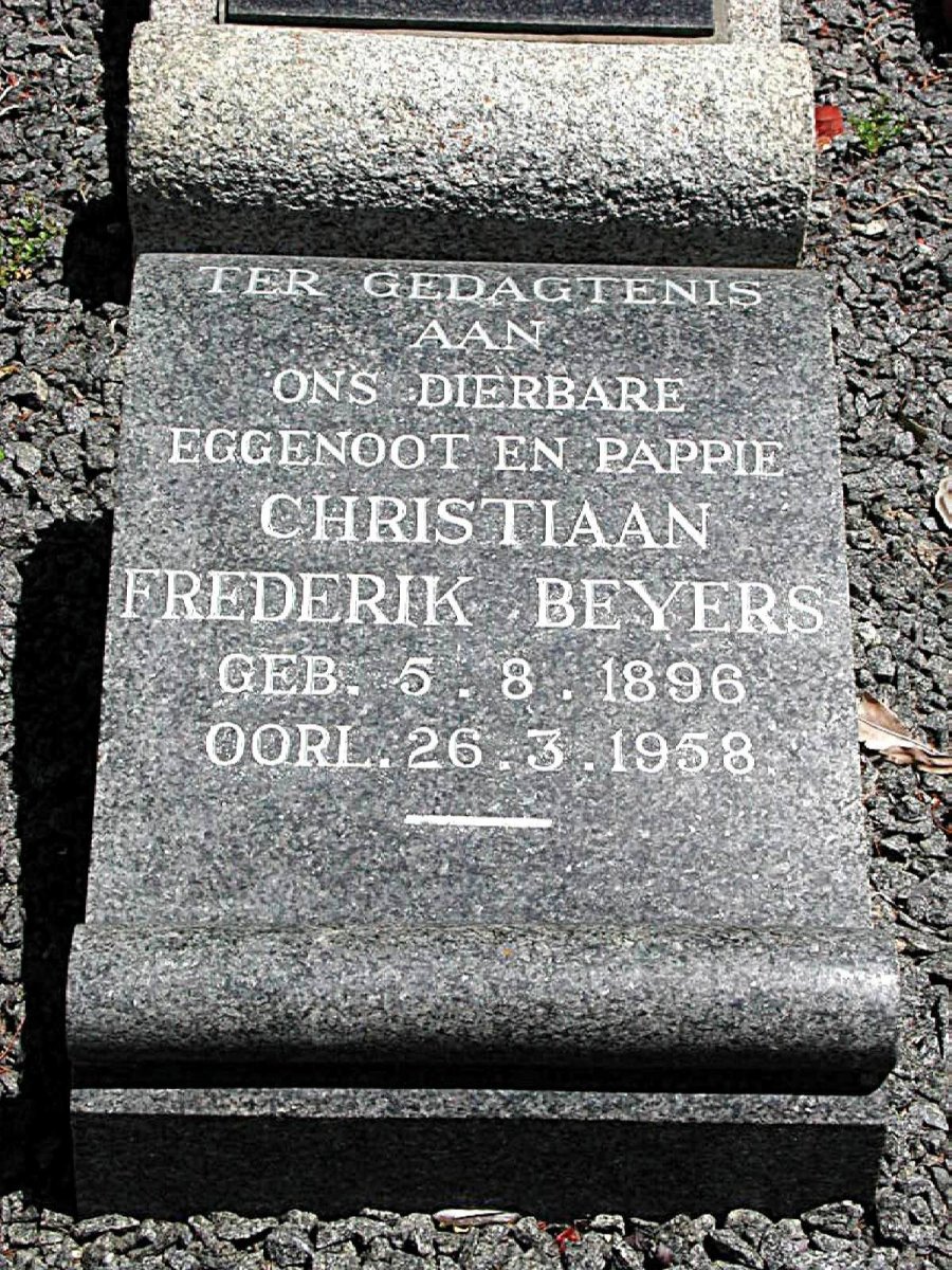 BEYERS Christiaan Frederik 1896-1958
