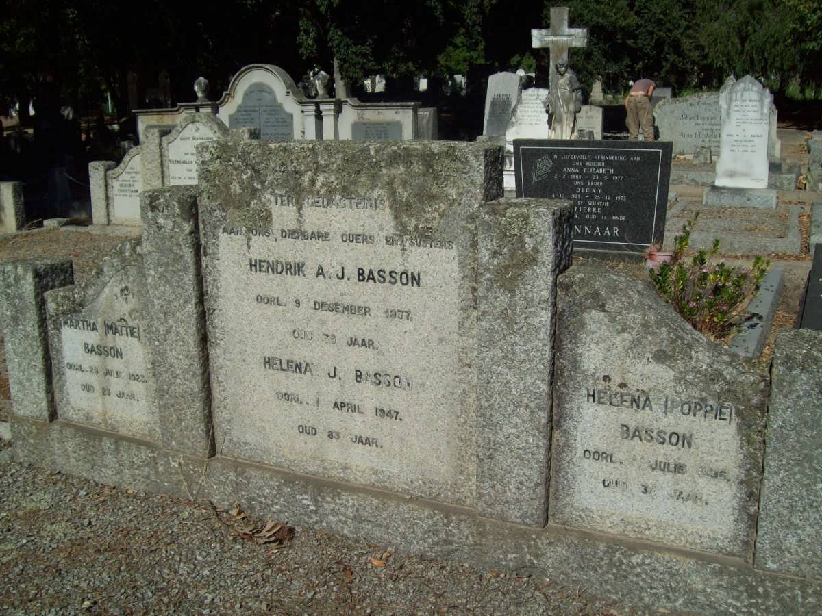 BASSON Hendrik A.J. -1937 &amp; Helena J. -1947 :: BASSON Helena -1936 :: BASSON Martha -1923