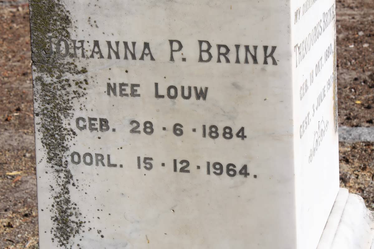 BRINK Johanna P. nee LOUW 1884-1964
