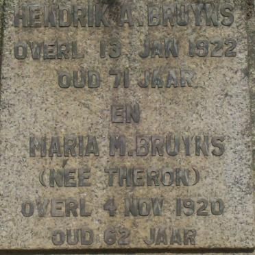 BRUYNS Hendrik A. -1922 &amp; Maria M. THERON -1920