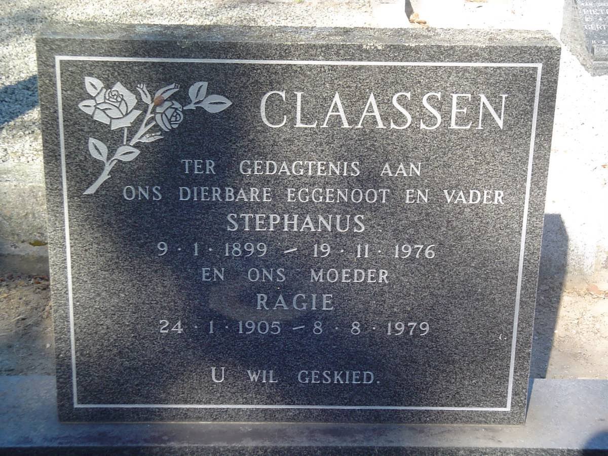 CLAASSEN Stephanus 1899-1976 &amp; Ragie 1905-1979