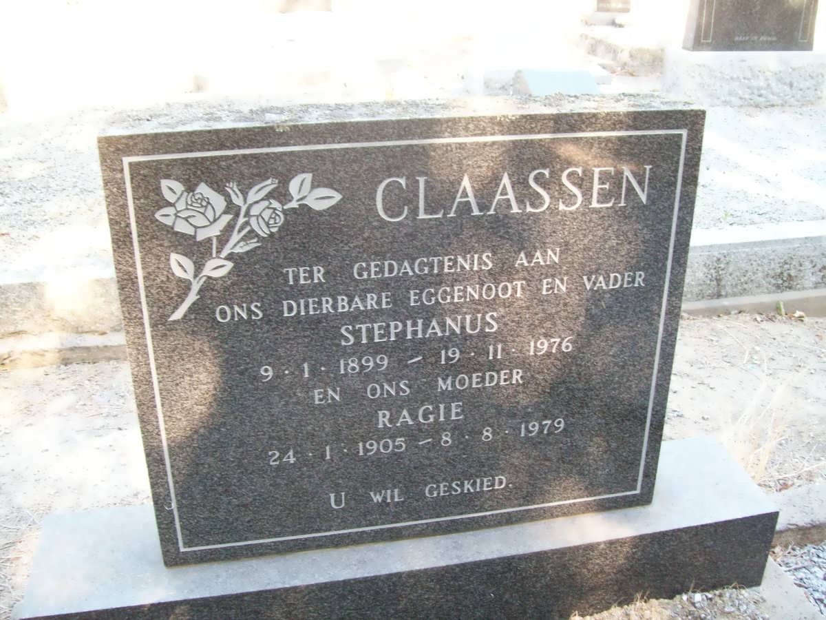 CLAASSEN Stephanus 1899-1976 &amp; Ragie 1905-1979