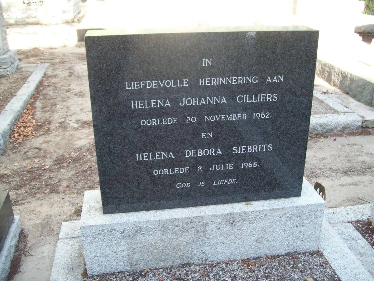 CILLIERS Helena Johanna -1962 :: SIEBRITS Helena Debora -1965