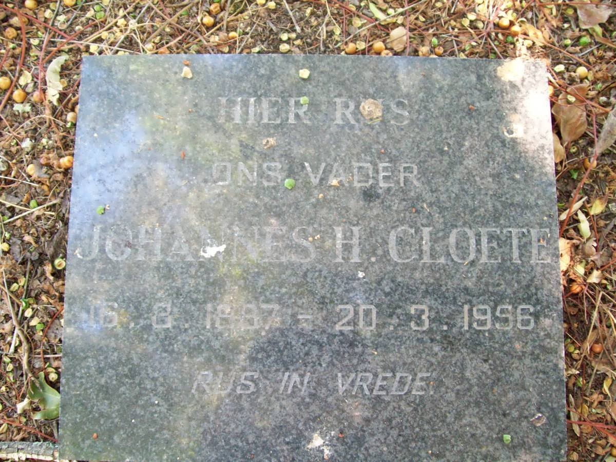 CLOETE Johannes H. 1887-1956