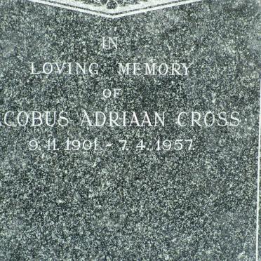 CROSS Jacobus Adriaan 1901-1957