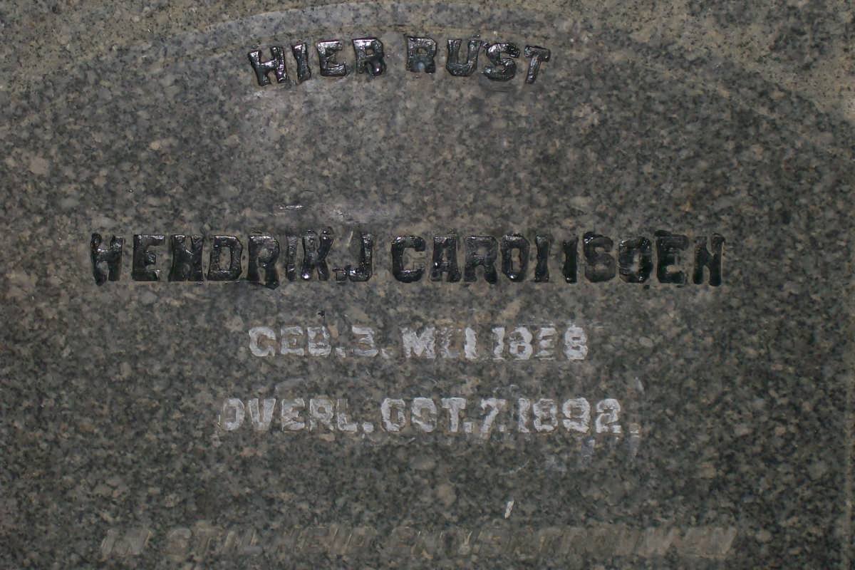 CAROLISSEN Hendrik J. 18?8-1892 &amp; Helena M. BURGERS 18??-1913