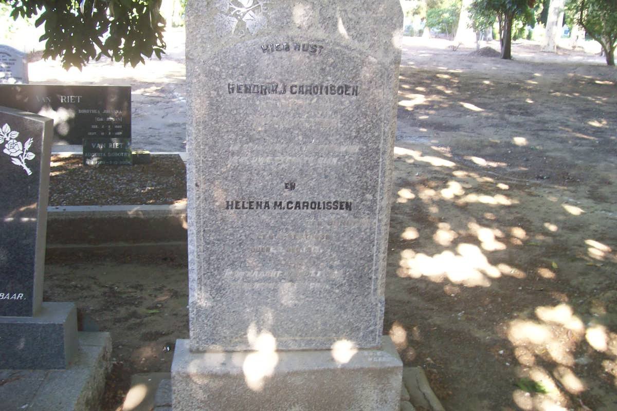 CAROLISSEN Hendrik J. 18?8-1892 &amp; Helena M. BURGERS 18??-1913