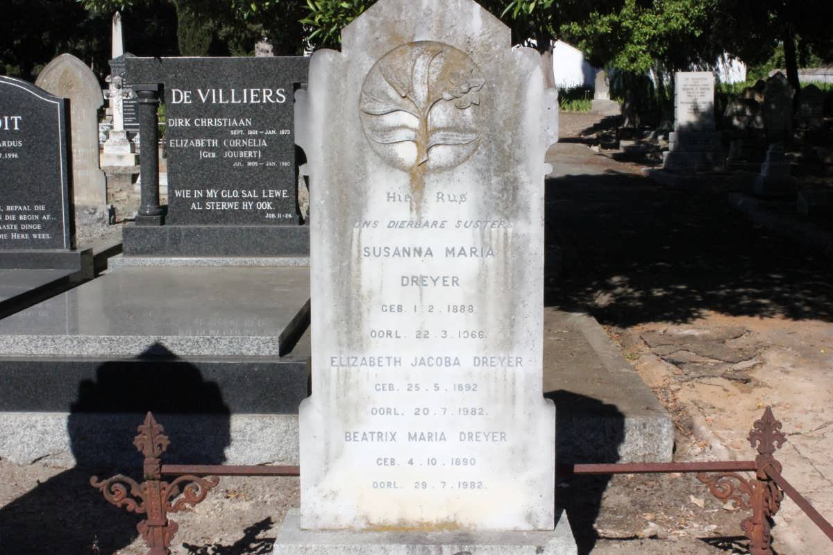 DREYER Susanna Maria 1888-1966 :: DREYER Beatrix Maria 1890-1982 :: DREYER Elizabeth Jacoba 1892-1982