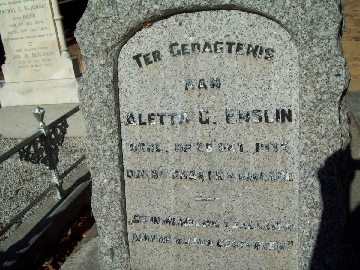 ENSLIN Aletta G. -1935