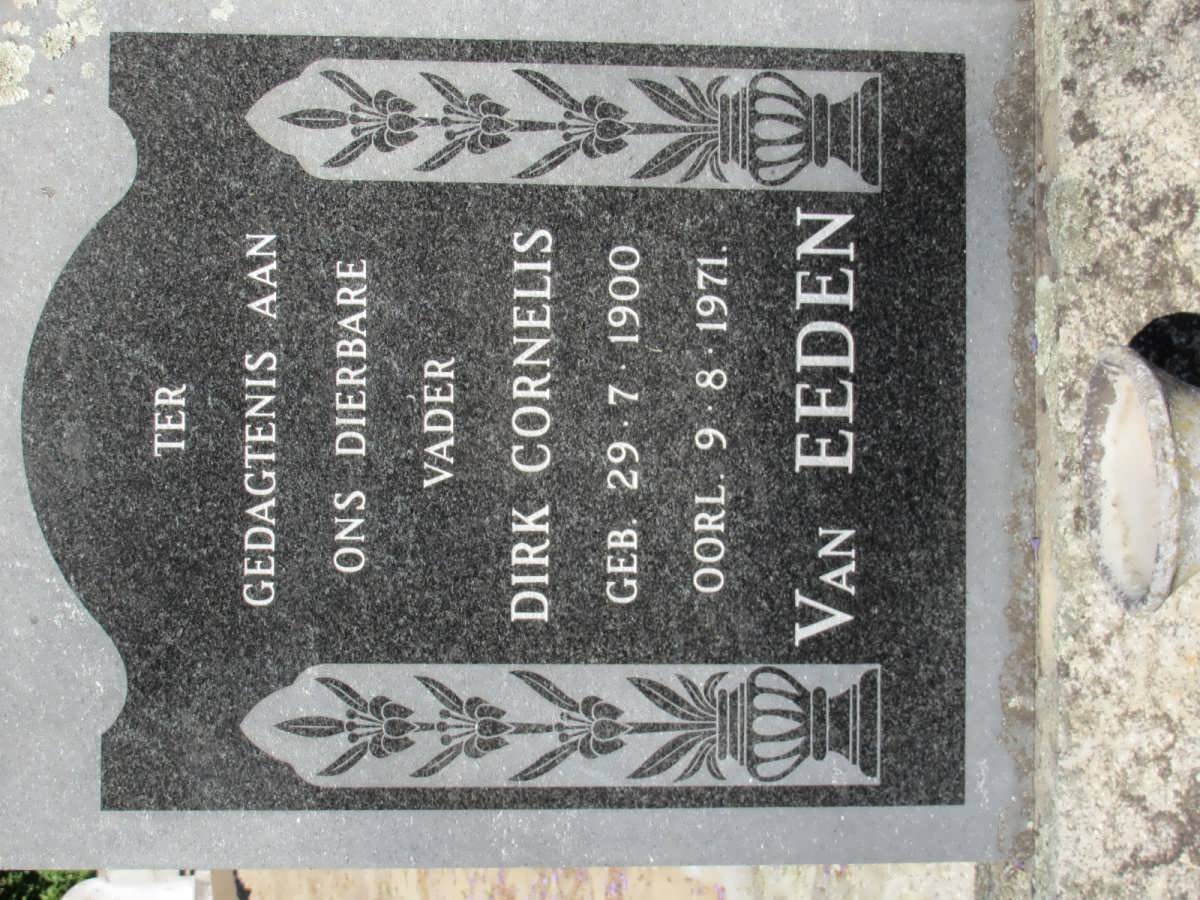 EEDEN Dirk Cornelis, van 1900-1971
