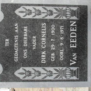 EEDEN Dirk Cornelis, van 1900-1971