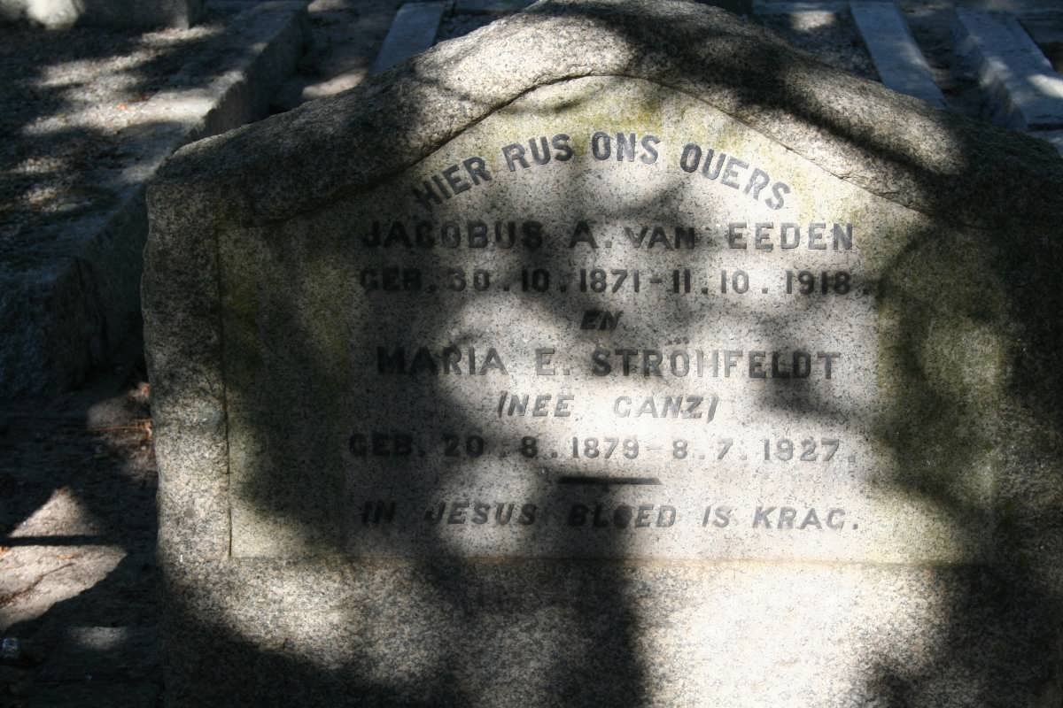 EEDEN Jacobus A., van 1871-1918 &amp; Maria E. STRÖFELDT nee GANZ 1879-1927
