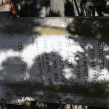 GROOT Theodores, de 1844-1922 &amp; Breggie Jacoba DU PLESSIS 1853-1928