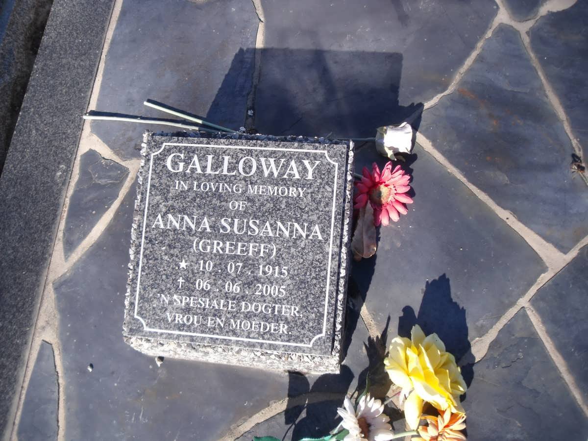 GALLOWAY Anna Susanna nee GREEF 1915-2005