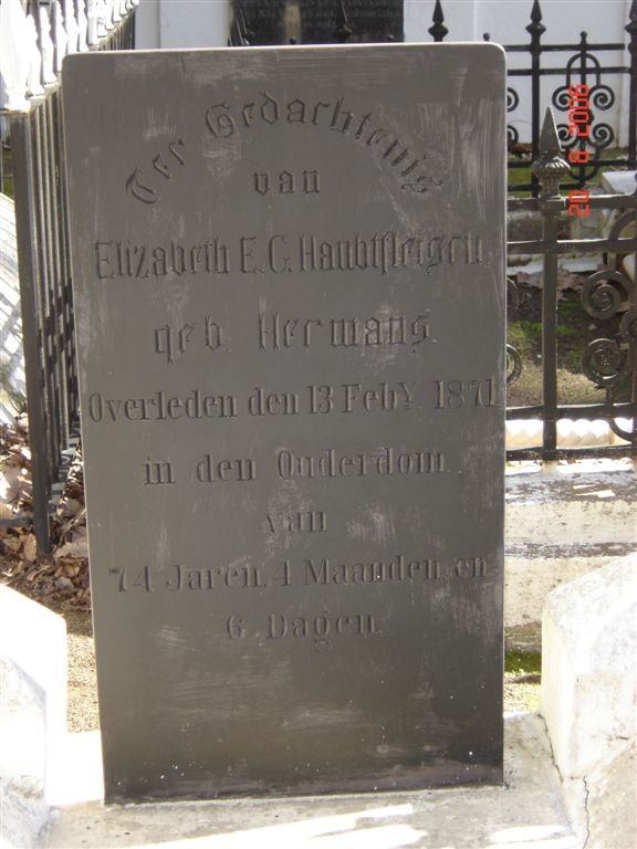 HAUBTFLEISCH Elizabeth E.G. nee HERMANS -1871