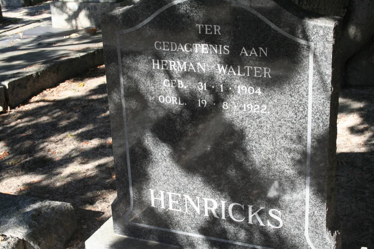 HENRICKS Herman Walter 1904-1922