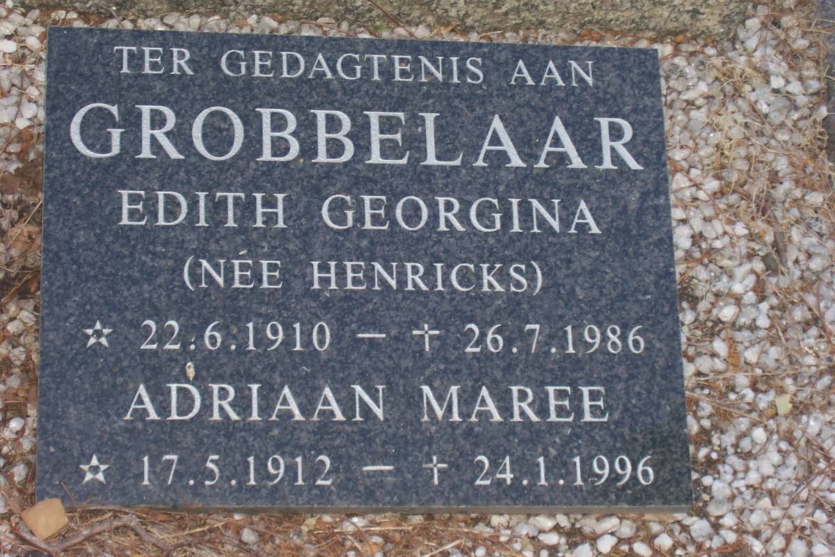 GROBBELAAR Adriaan Maree 1912-1996 &amp; Edith Georgina HENRICKS 1910-1986