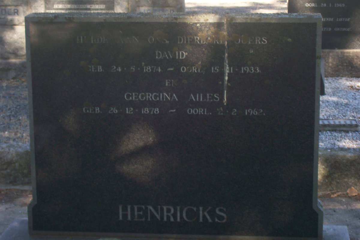 HENRICKS David 1874-1933 &amp; Georgina Ailes 1878-1962