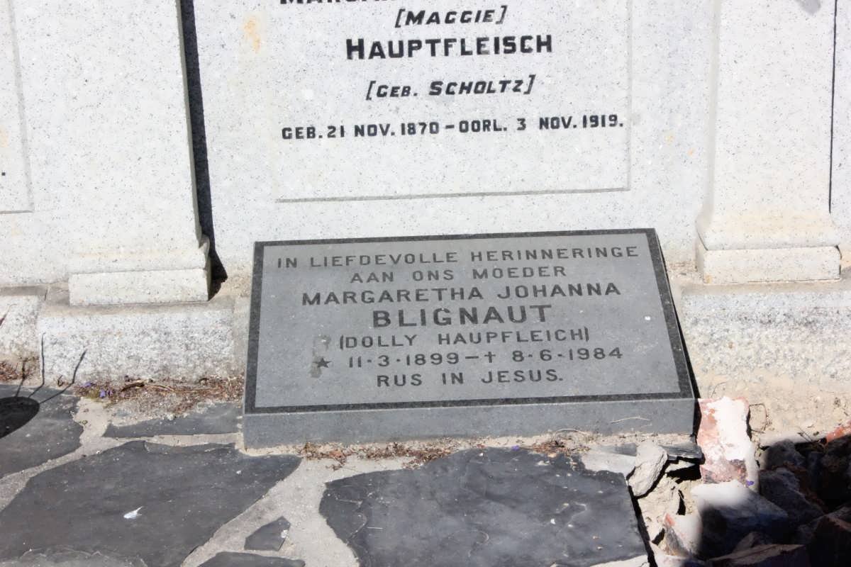 BLIGNAUT Margaretha Johanna nee HAUPTFLEICH 1899-1984