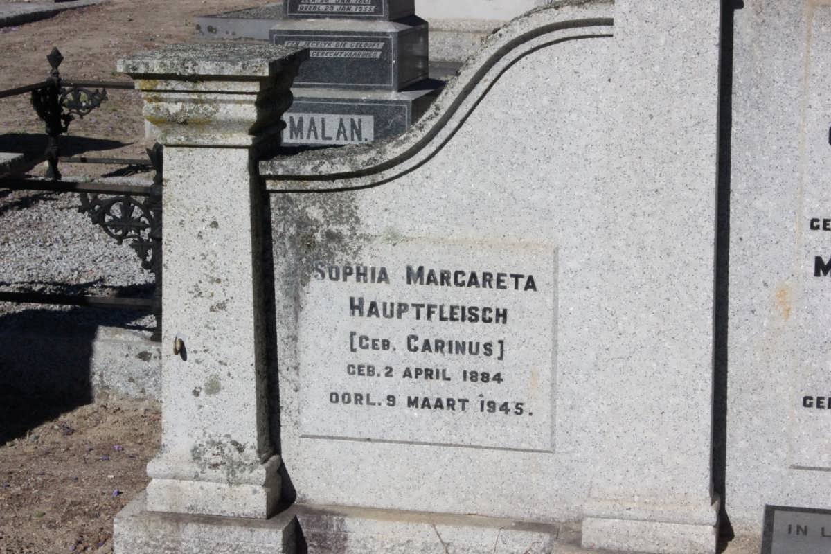 HAUPTFLEISCH Sophia Margareta nee CARINUS 1884-1945