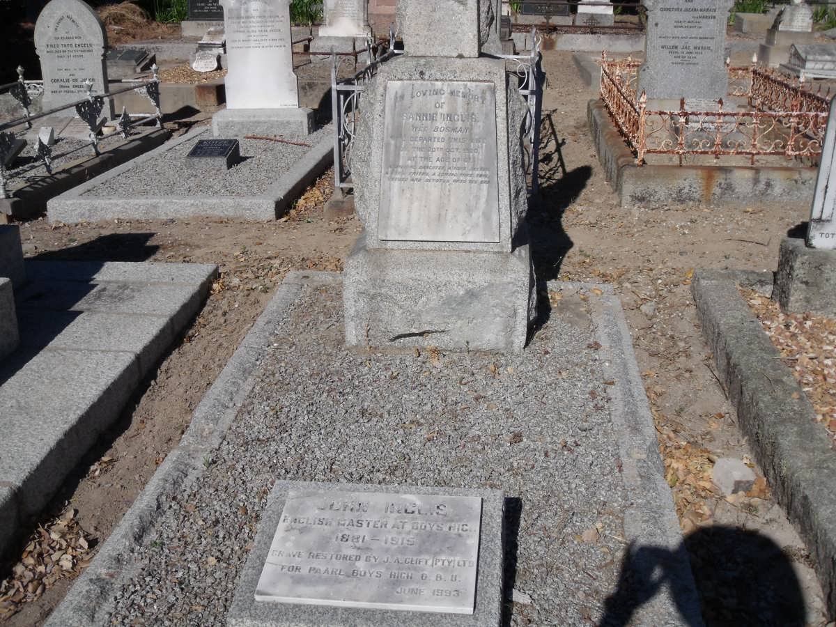 INGLIS John 1881-1915 &amp; Sannie BOSMAN -1920