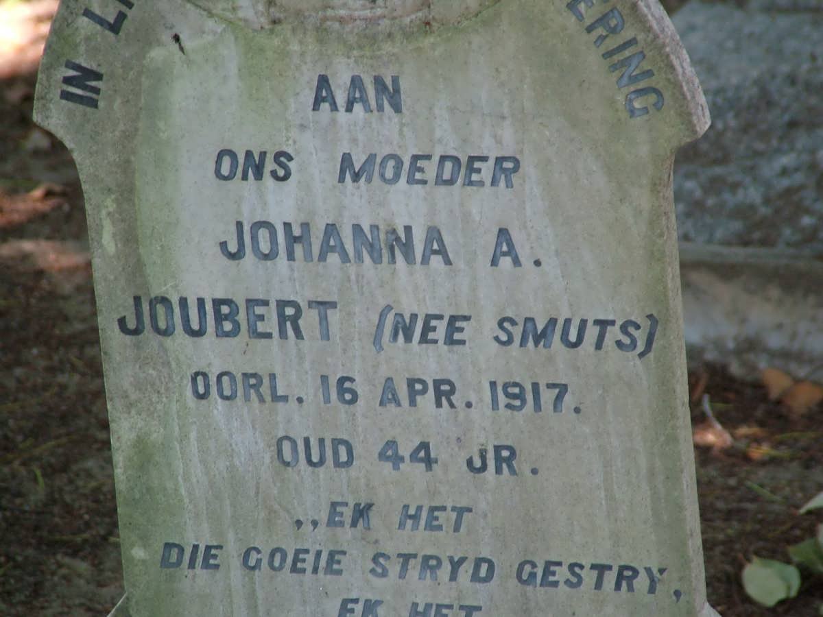 JOUBERT Johanna A. nee SMUTS -1917