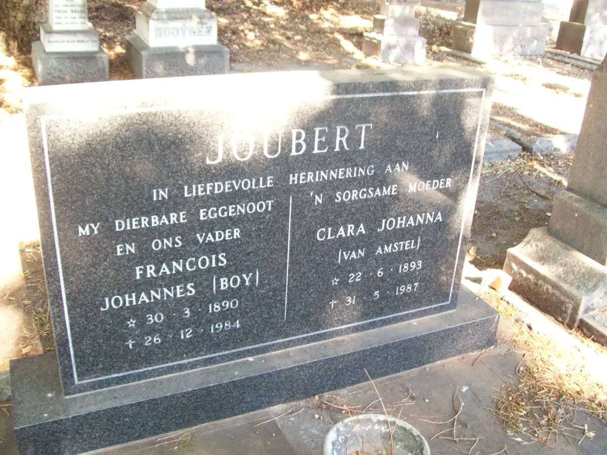 JOUBERT Francois Johannes 1890-1984 &amp; Clara Johanna VAN AMSTEL 1893-1987