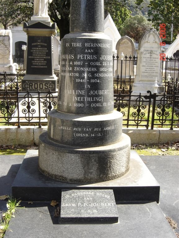 JOUBERT Paulus Petrus 1887-19??  &amp; Pauline NEETHLING 1890-19??