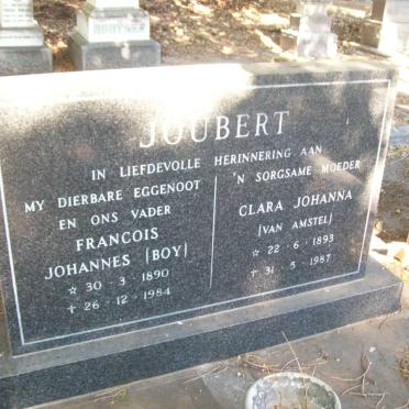 JOUBERT Francois Johannes 1890-1984 &amp; Clara Johanna VAN AMSTEL 1893-1987
